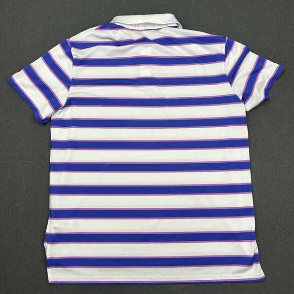 RLX Ralph Lauren Shirt Mens Large Striped‎ Blue Purple White Golf Regular Fit - Picture 5 of 7